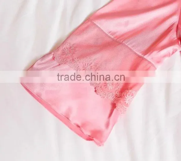 Noya Customized ZM 8292 Women Imitated Silk Fabric Pajamas photo-6