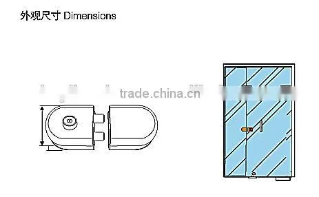 KG-05G High Quality Sliding Glass Door Lock/tempered Glass Door Lock photo-3