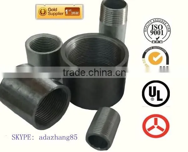 Galvanized/Zinc Plating&black Carbon Steel Pipe Nipples and Socket Factory Steel Barrel Nipples NPT American Standard Factory photo-2