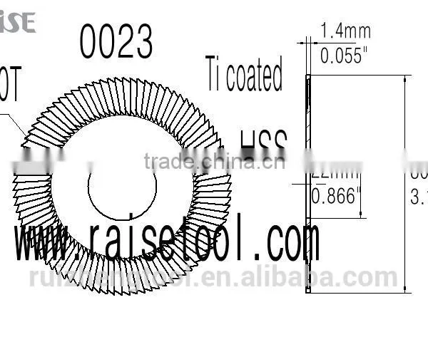 0023-TiN HSS Double Angle Milling Cutter With 45 Degree for 202-A&202-C photo-2
