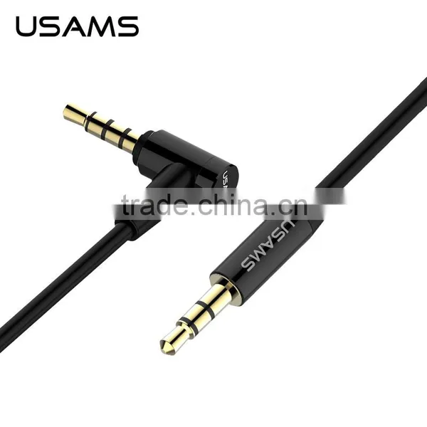 USAMS SJ064 L Shaped Aux Cable With MIC For Universal Mobile Phone 1m Stereo Audio Cable for Speaker photo-2