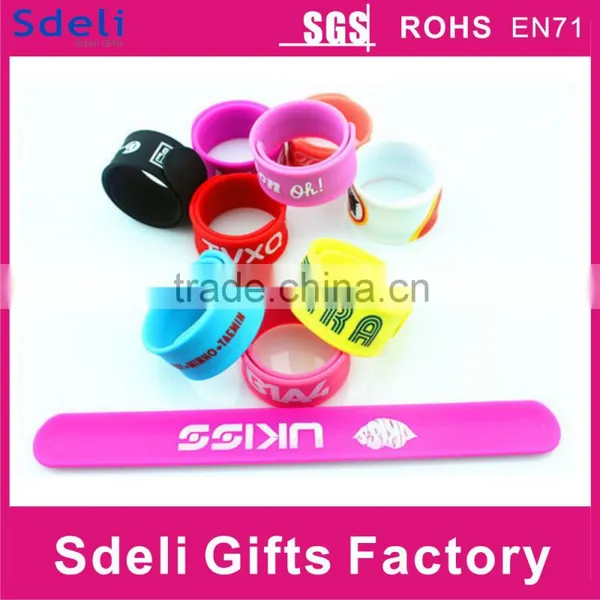 Factory Custom Silicone Slap Bracelet for Advertising