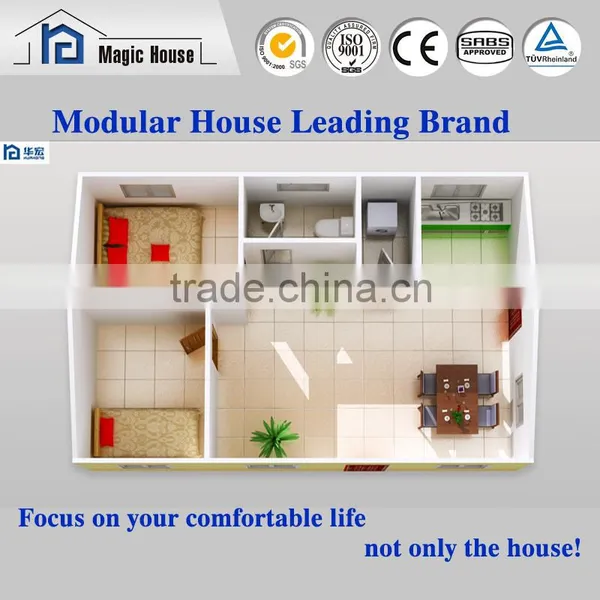 2016 Latest Prefab Sandwich Panel Two Bedroom Prefab House photo-2