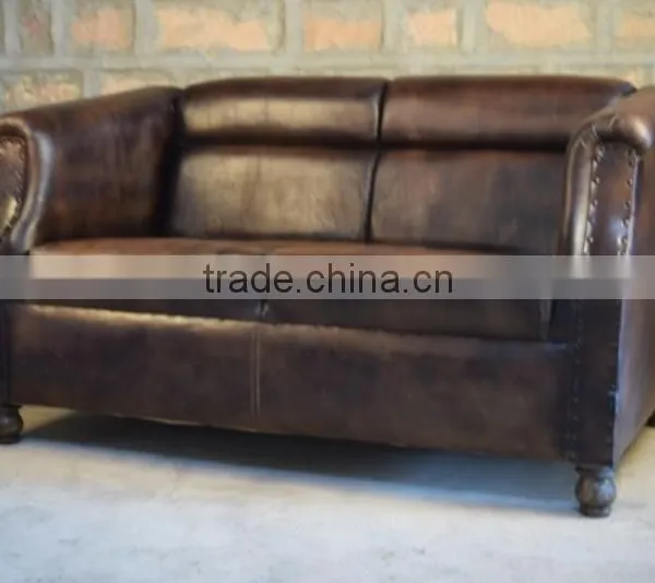 Vintage Leather Two Seater Sofa ,Vintage Industrial Furniture Jodhpur ,