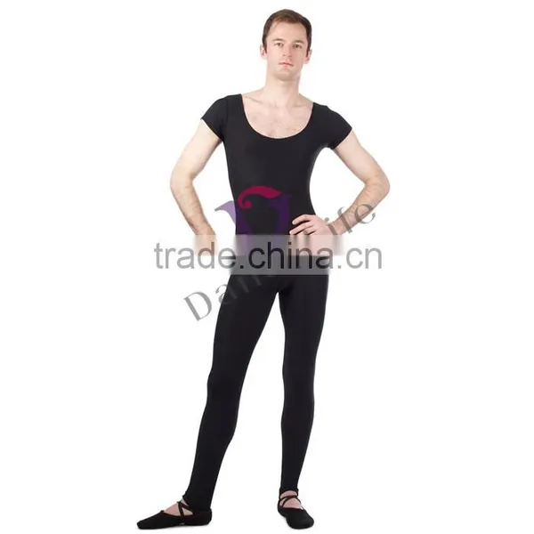 A2627Short Sleeve Unitard For Hot Sell Unitards Wholesale Men Ballet Dance Unitards for Men Gymnastic Unitards photo-3