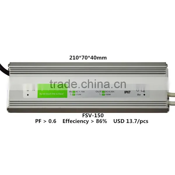 150w 24v Ip67 Waterproof Led Power Driver With CE RoHs Approved
