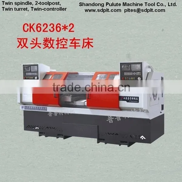 Twin Spindle CNC Lathe TCK6236X2 Double Head and CNC Controller TCK6236 photo-3