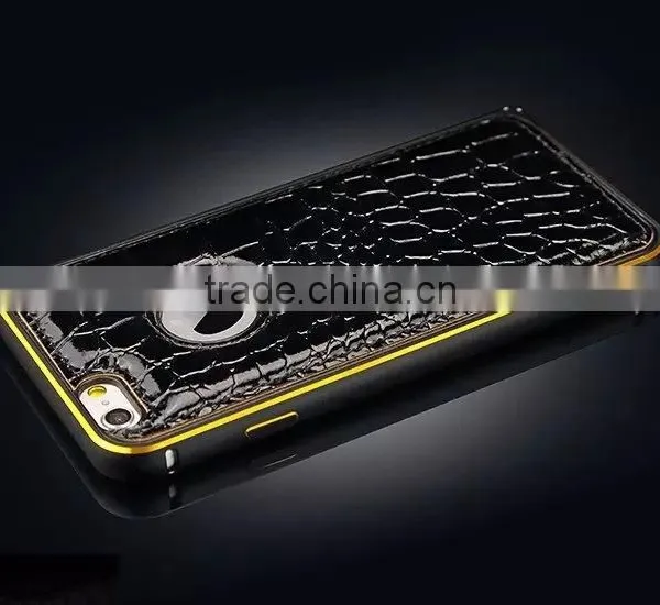 For IPhone 5/5s Crocodile Back Leather With Metal Frame Phone Case,newest Design for Iphone 5/5s Case photo-4