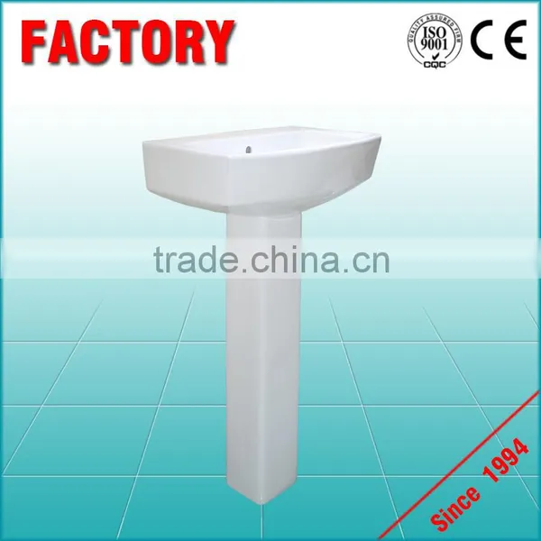 Public Places Hand Washing Equipment Pedestal Sinks Type and Ceramic Material Wash Basin photo-2