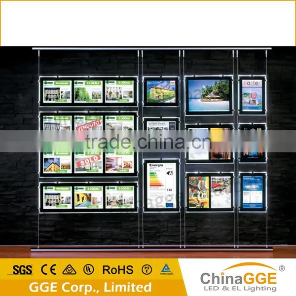 Ceiling Hanging Double and Single Side Acrylic Crystal Light Box for Indoor Real Estate Window Display photo-6