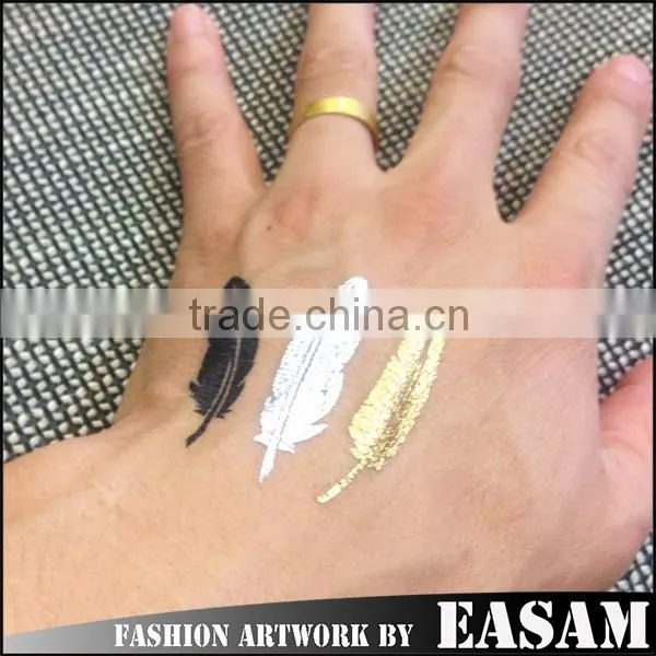 2015 New Arrival Gold Leaf Tattoo Sticker,tattoo Stickers Gold Silver,gold Foil Tattoo Quality Choice