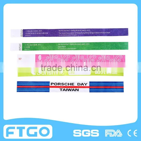 Colorful Tyvek Wrist Band/ Paper Armband/ Festival id Band