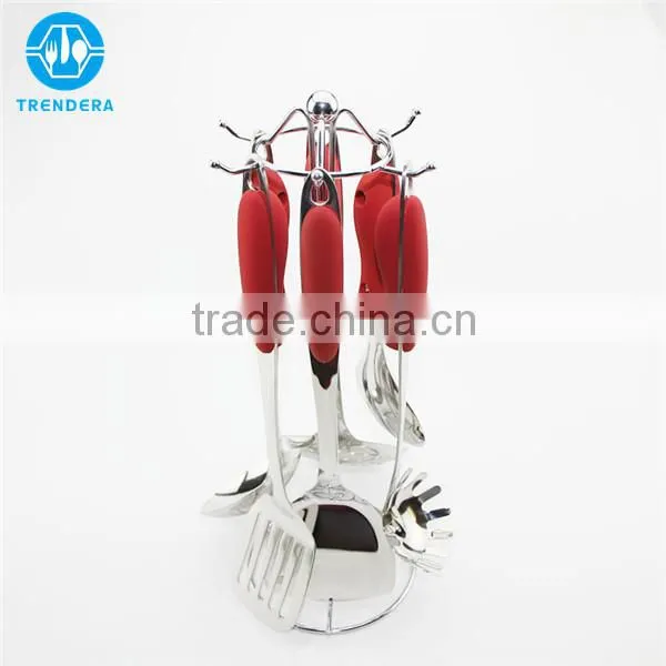 Red Handle Utensils Made of Stainless Steel photo-2