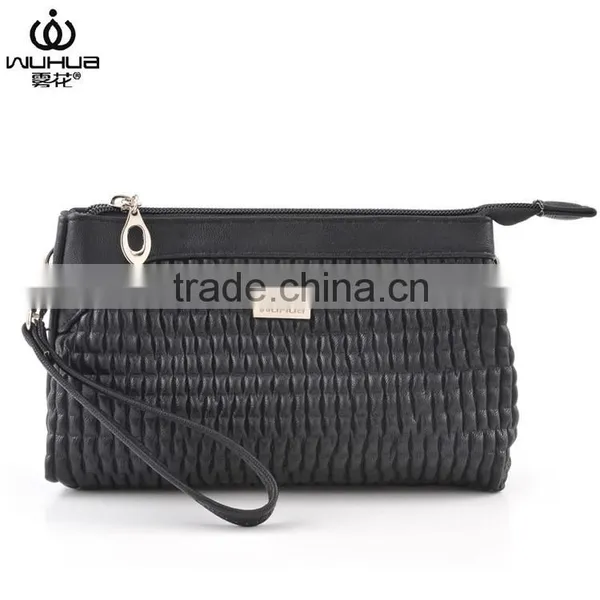With 25 Years Manufacture Experience WUHUA Woven pu Cosmetic Bag for Ladies With Handle photo-5