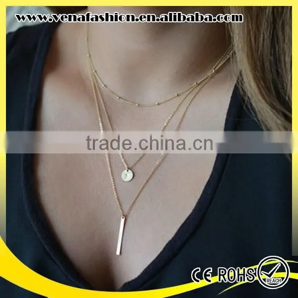 Copper Bead Long Plain Gold Necklace for Women Designs photo-6