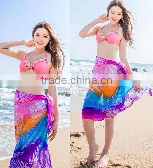 Beach Chiffon Wrap Hawaiian Sarong Skirt Bikini Cover up Scarf photo-6