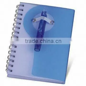 PP Cover Spiral Notebook with Elastic Ball Pen Holder