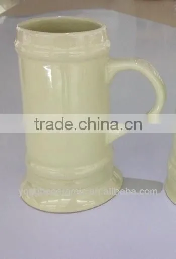 Ceramic Ivory Printable Beer Mugs
