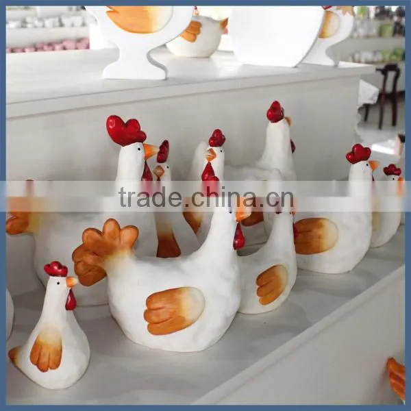Christmas Decoration Ornaments White Ceramic Chicken photo-5