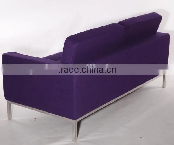 Two Seat Color Wool Fabric Living Room Furniture Deep Purple Sofa Sale photo-5