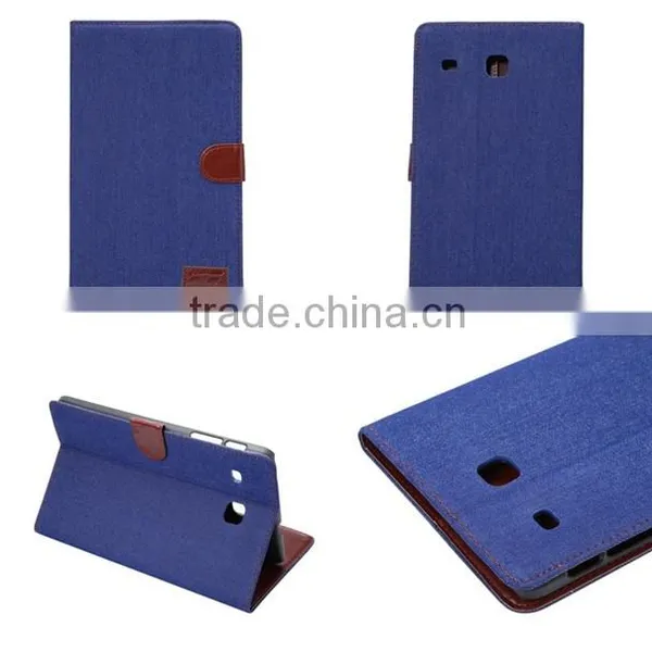 for Samsung Tab E 8.0, Classic Design Jeans Leather Standcase, Flip Wallet Leather Case, PU Leather Tablet Case photo-3