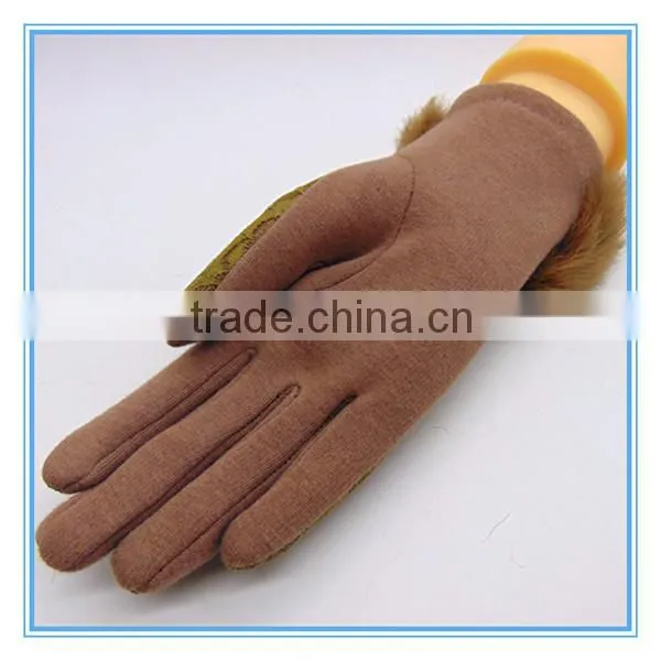 PU And Lace Lined Thick Sexy Gloves Women With Fur photo-3