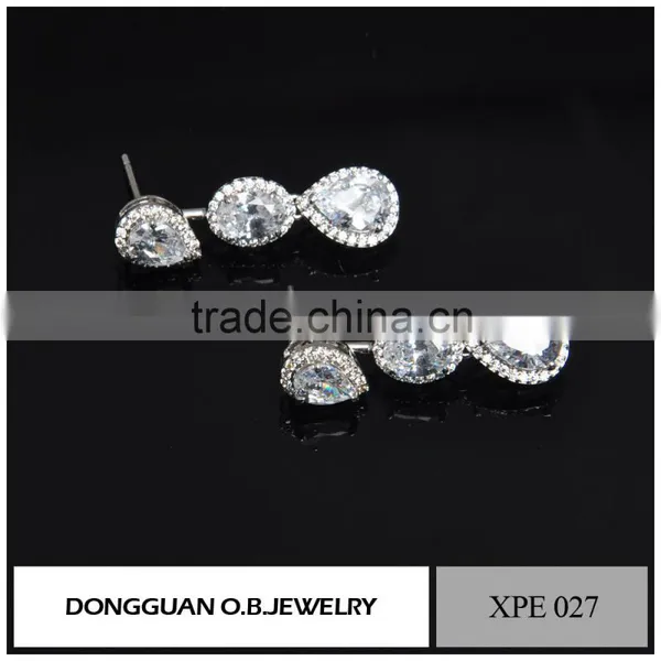 Fashion Silver Jewellery Crystal Earring Studs Wholesale For Ladies On Wholesale photo-4