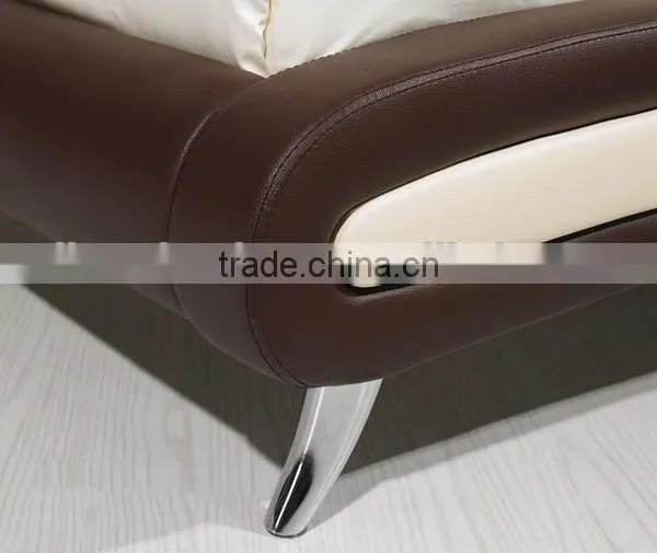 2013 Bedroom Furniture Hot Sale Bed Design Leather Double Bed photo-4