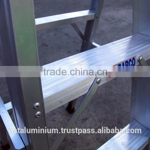 Aluminium One-Sided Folding 3 Step Ladders photo-5