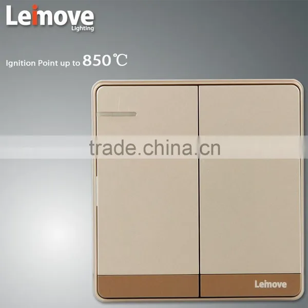 2015 New Design 220v Italian Gold Simple Electric Wall Light Switch and Socket photo-2