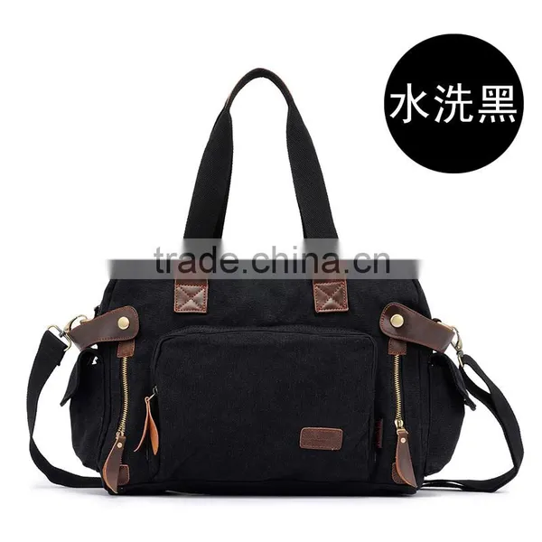 Vintage Canvas Shoulder Bag For Girls Lady Handbag Lady Tote Bag Shoulder Bags For College Khaki Color photo-6