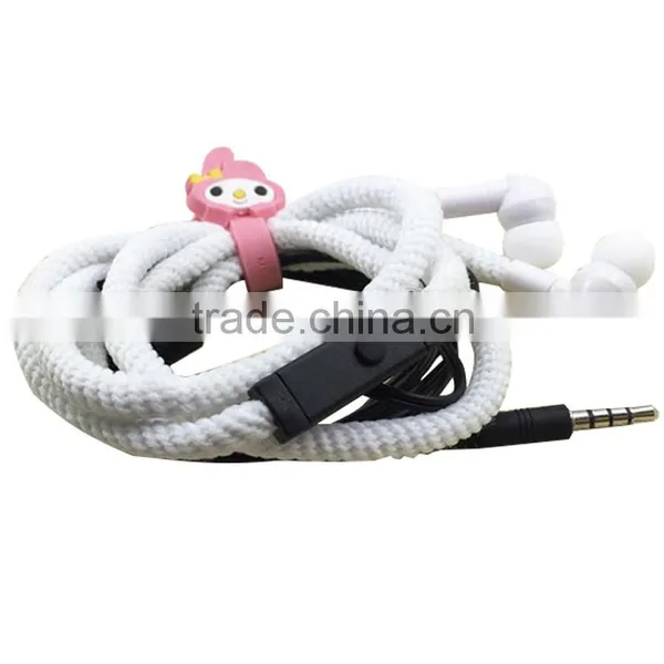 2016 New Arrival Fashionable Colorful Wired In-ear Shoelace Headset for Cellphone photo-3