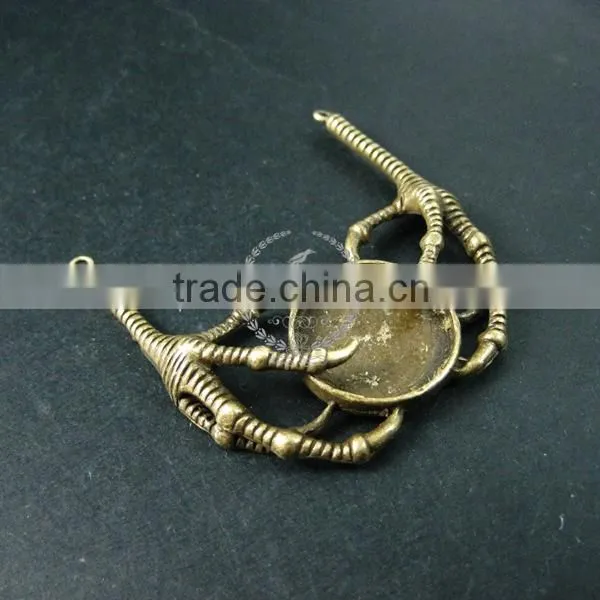 21.5mm Vintage Style Antiqued Bronze Claw DIY Pendant Charm Supplies Findings 1810418 photo-2