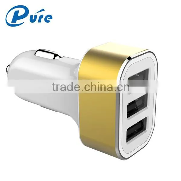 Factory New Product Promotional Multicolor 3 Port Usb Car Charger With LED Light Indication photo-3