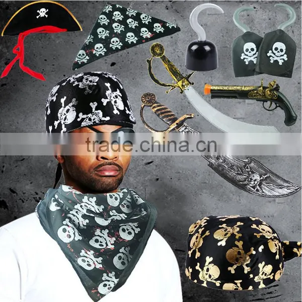 Cheap Promotional Black Gold Non-woven Pirate Hat and Mask photo-3