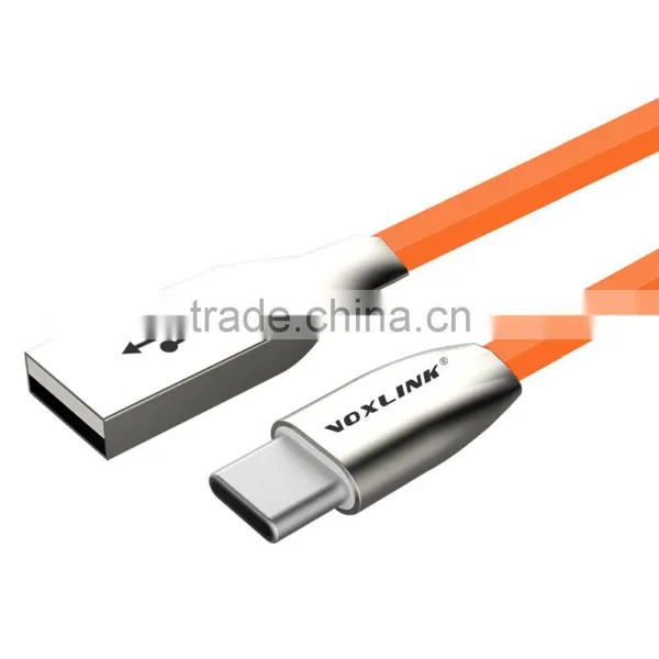 Voxlink Luxury 5V 2A 1m 3D Zinc Alloy Fast Charging Data USB TYPE C Charger Cable for Macbook photo-4