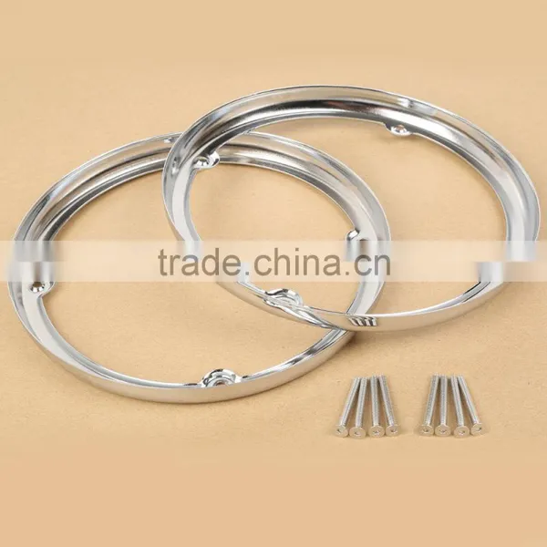 Chrome Speaker Trim For Touring FLT FLHT Road King Lower Vented Fairing photo-3