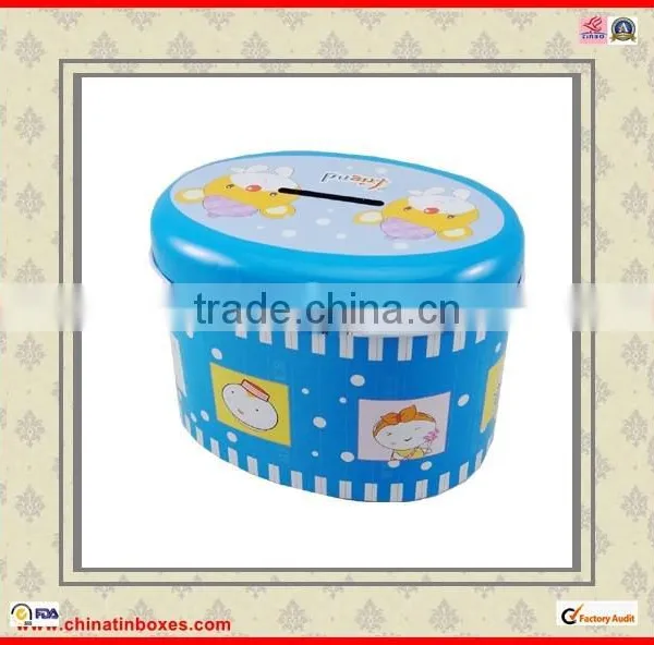 High Quality With Lock Round Saving Tin Box photo-2