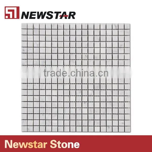 Newstar White Marble Honed Bathroom Backsplash Shower Walls Tile Mosaic photo-4