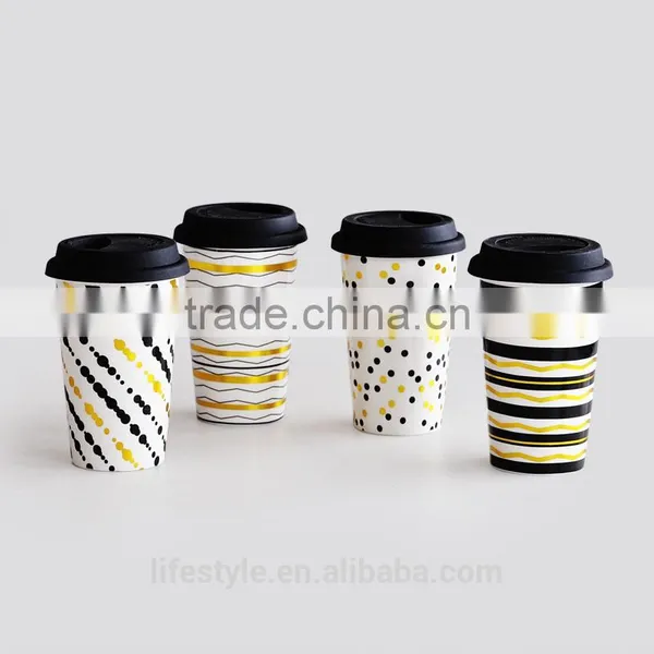 Porcelain Double Wall Coffee to Go Travel Mug photo-3