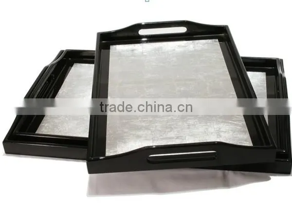 Silver Lacquer Serving Tray photo-5