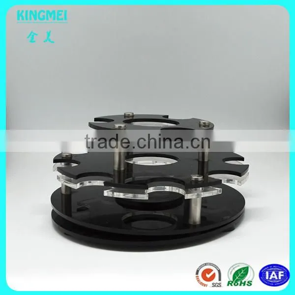 High Quality Round Shape Acrylic Wine Rack Beer Cup Stand Holder & Balck Wine Display Stand photo-3