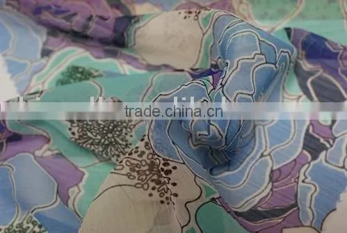 75D printed chiffon yoryu fabric