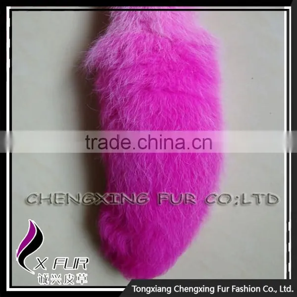 CX-R-25C Wholesale Good Quality Cute Custom Dyed Fox Tails Keychain photo-2