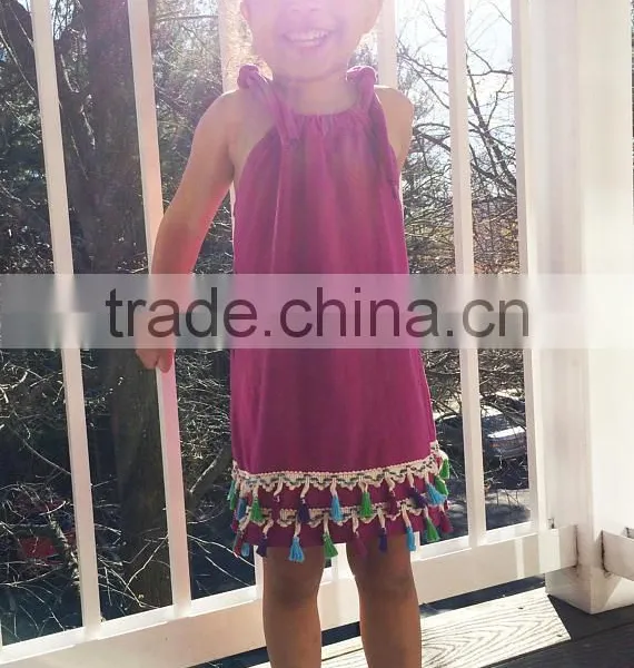 New Fashion Summer Sleeveless Tassels Children's Dress photo-4