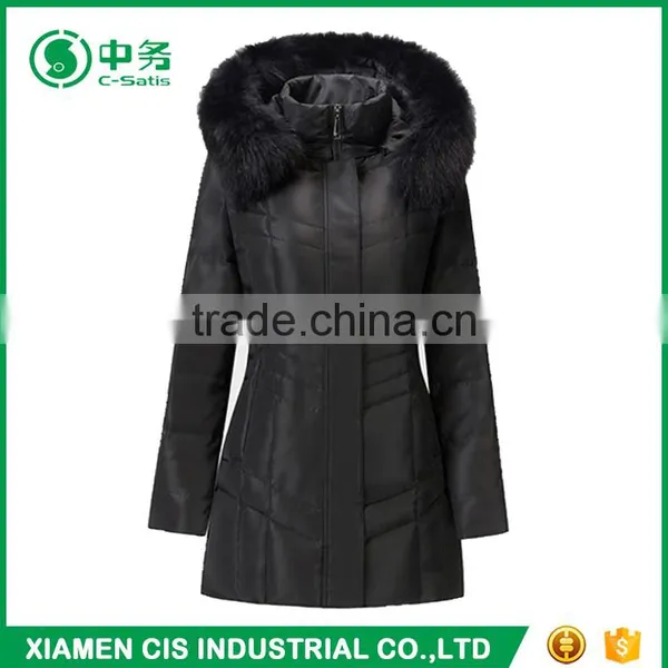 2017 New Arrival Winter Windproof Slim Fit Hooded Womens Parka Jacket photo-4
