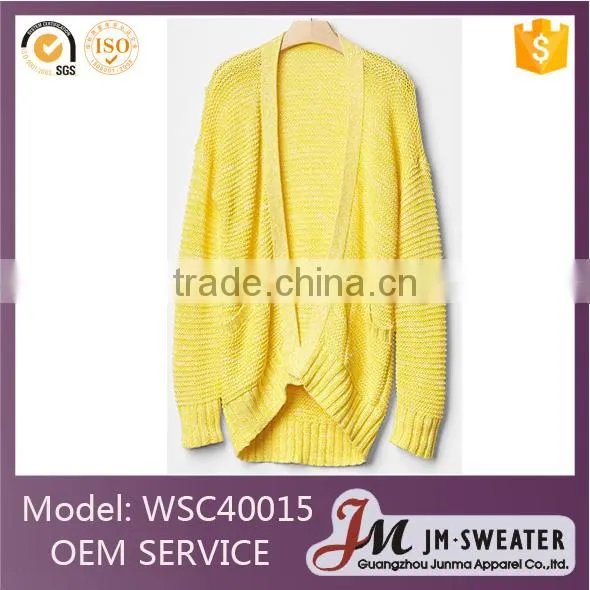 Girl shawl collar long knitted cardigan sweater