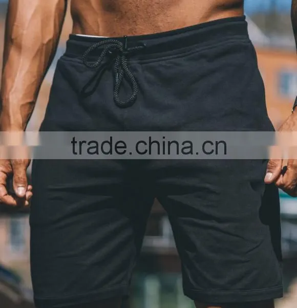 70% Cotton 30% Polyester Mens Gym Fitness Shorts Elasticated Waist With Drawstring photo-5
