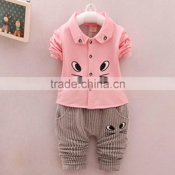 Boy Autumn Outfit New Small Children Long Sleeve Cotton Shirt Two Pieces Set photo-4