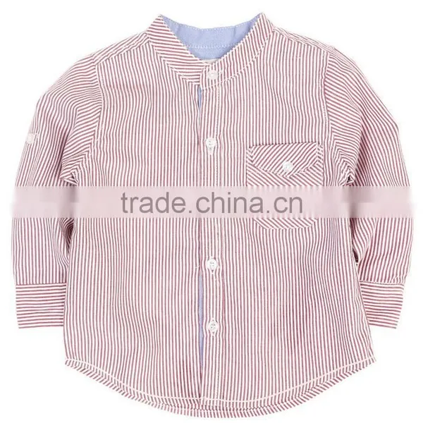 Good Quality Kids Clothing Wholesale Cheap Little Boy Long Sleeve Striped Dress Shirt photo-3